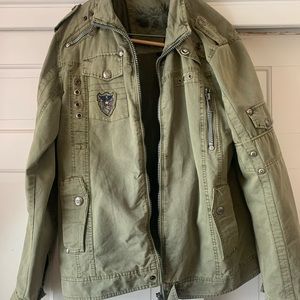 F.U.S.A.I. Brand Men's bomber Jacket military style vintage Army look details L